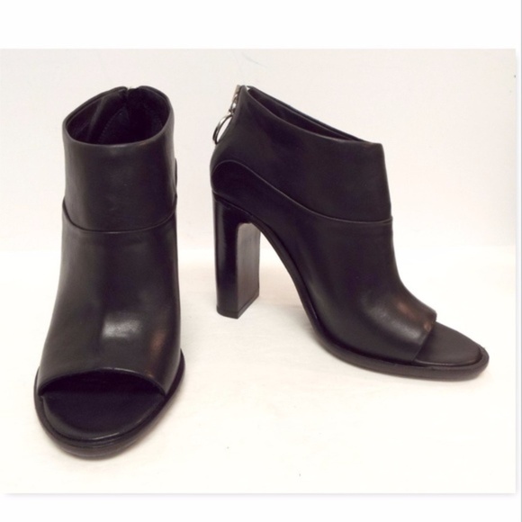 New RAG & BONE Black Leather Open Toe Booties 35 - Picture 3 of 8